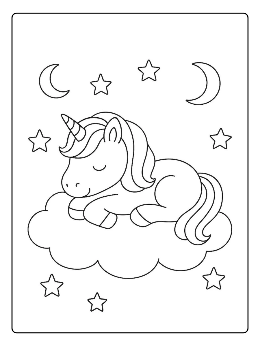 Licorne bébé coloriage facile
