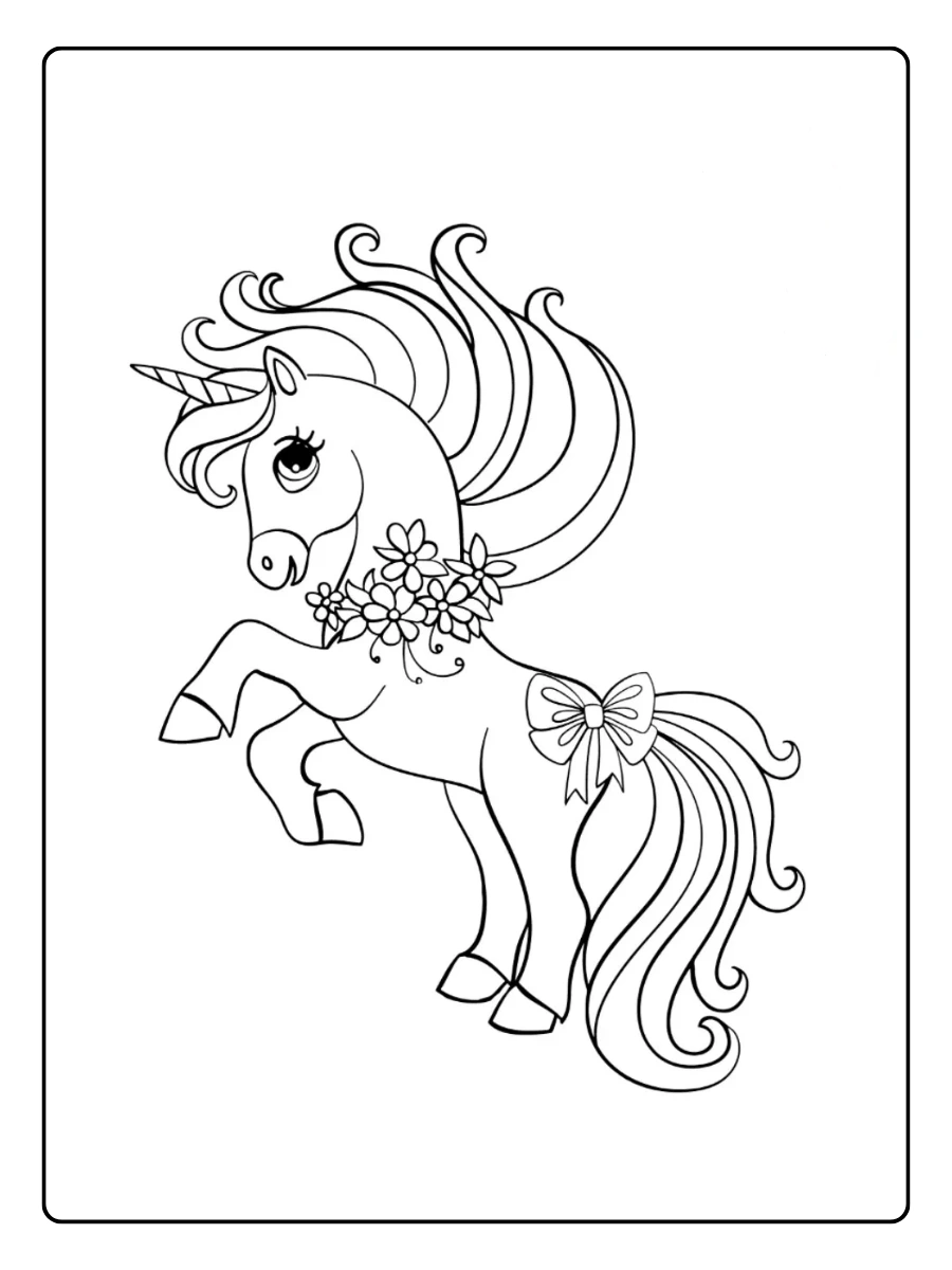 Licorne souriante coloriage facile
