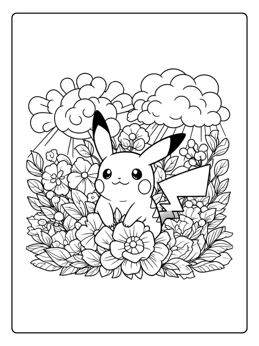 Mandala Pokémon complexe à colorier