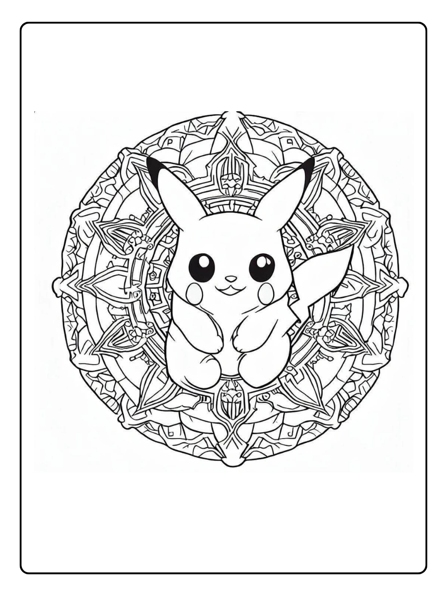 Mandala Pokémon dessin à colorier