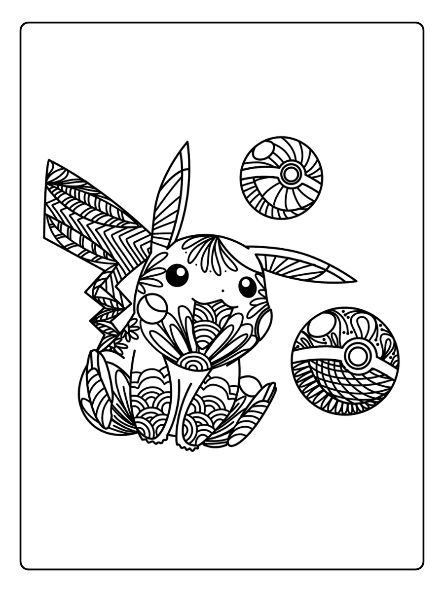 Mandala Pokémon détaillé coloriage