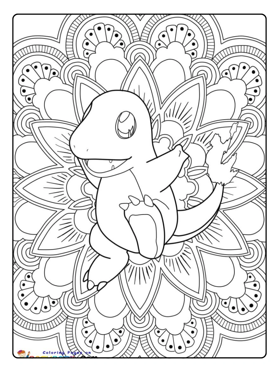 Mandala Pokémon kawaii coloriage
