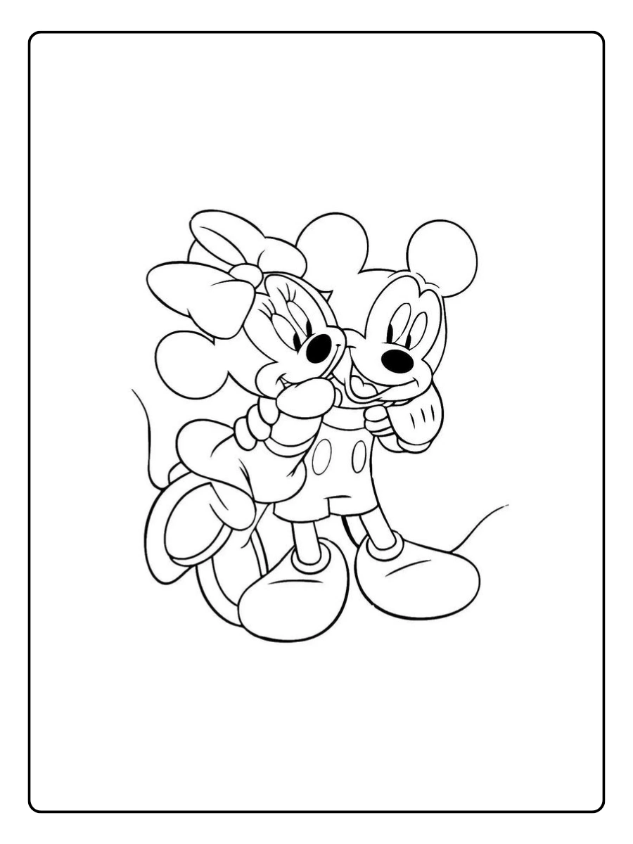Mickey Mouse coeur Saint Valentin dessin gratuit