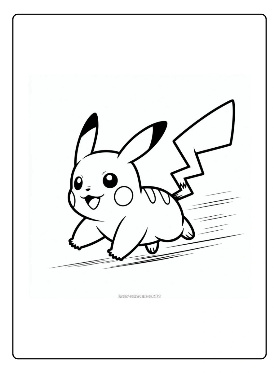 Pikachu adorable coloriage