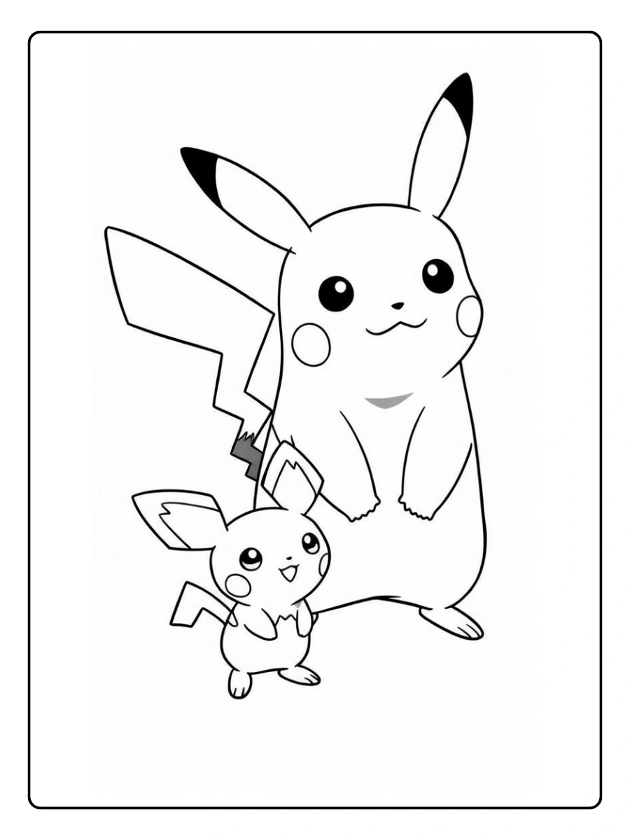 Pikachu dessin à colorier