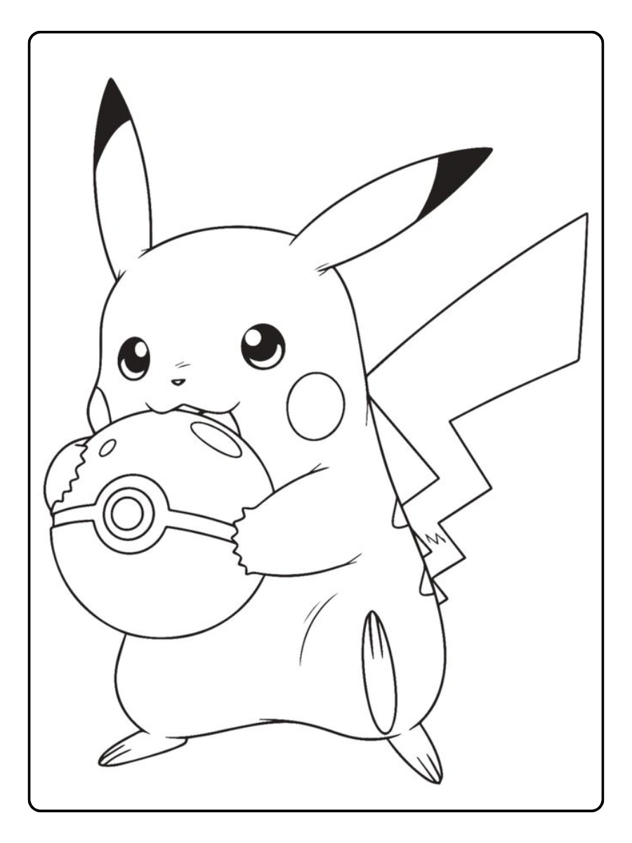 Pikachu électrique coloriage