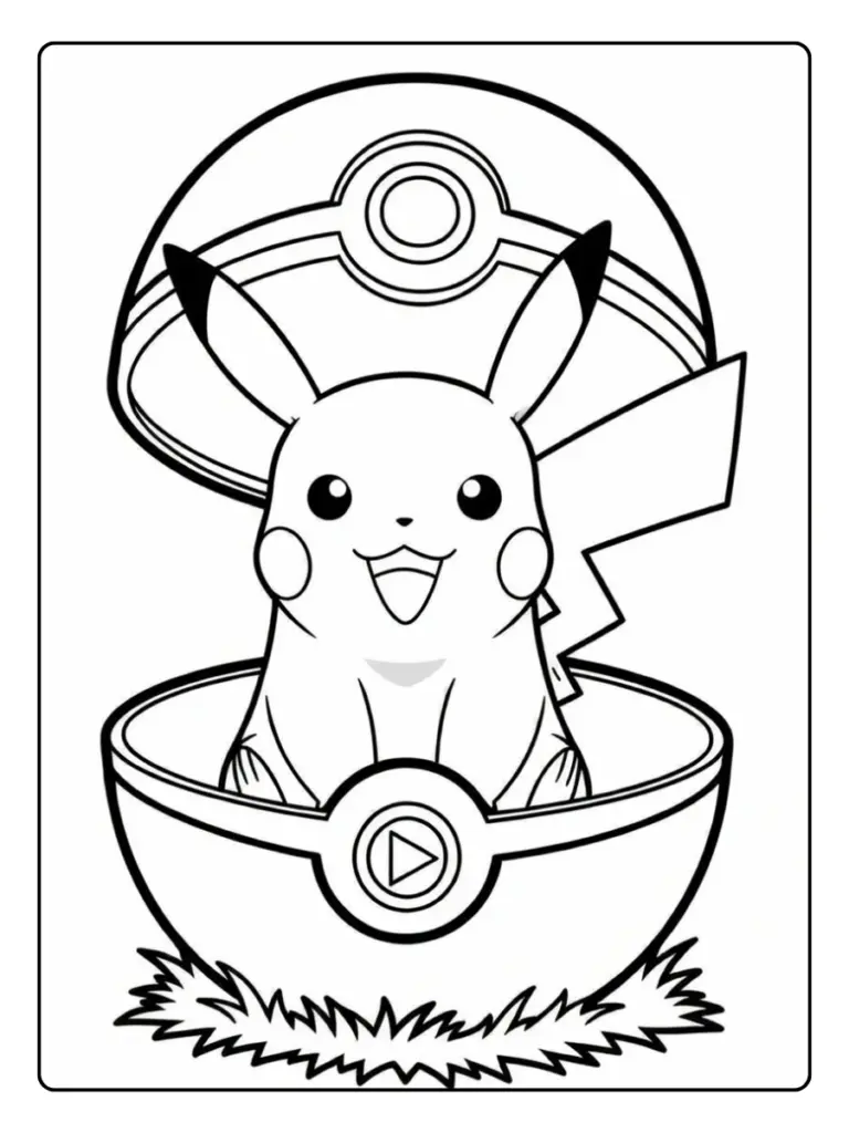 Pikachu kawaii coloriage