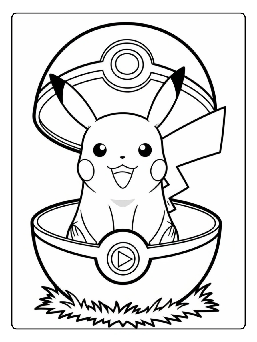 Pikachu kawaii coloriage