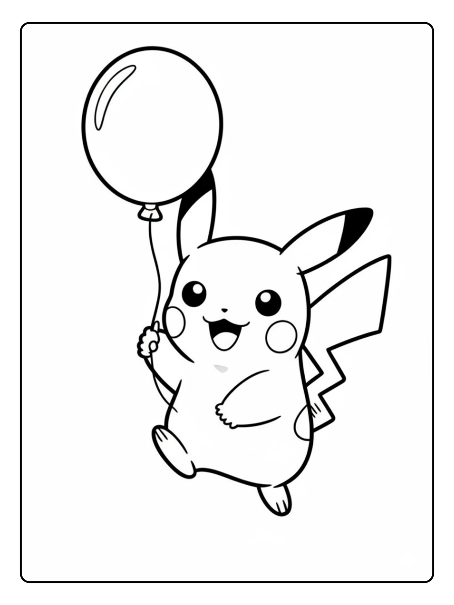 Pikachu souriant coloriage