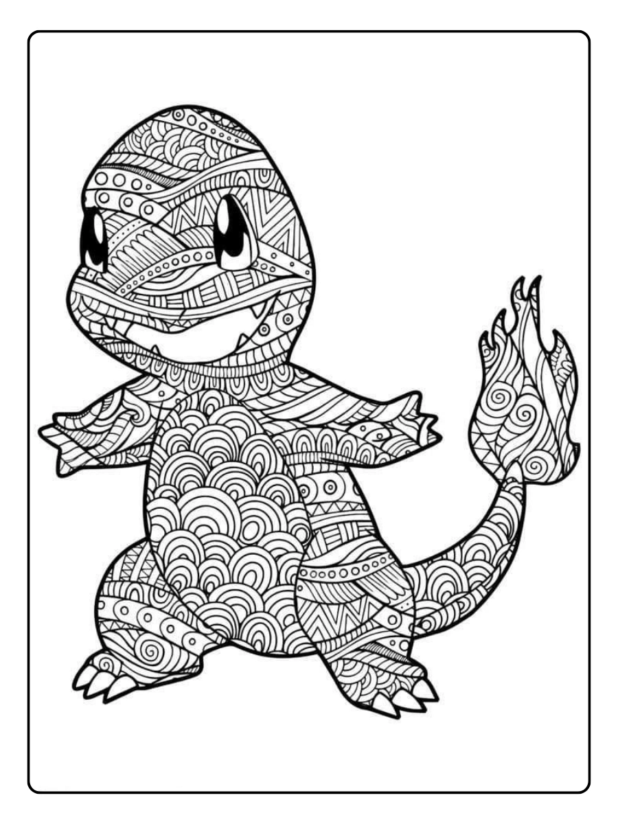 Pokémon mandala zen coloriage
