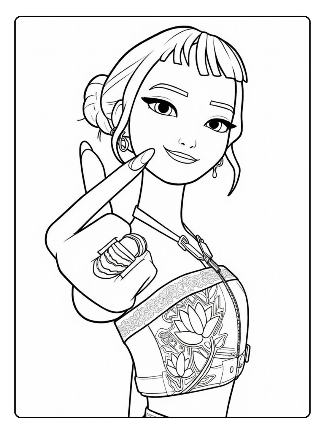 Zoey Coloriage (Kpop Demon Hunters) (4)