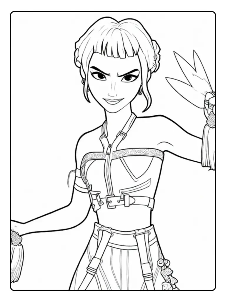 Zoey Coloriage (Kpop Demon Hunters) (8)