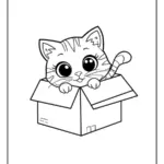 Chat chibi coloriage