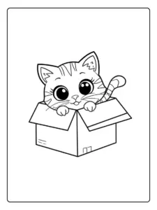 Chat chibi coloriage