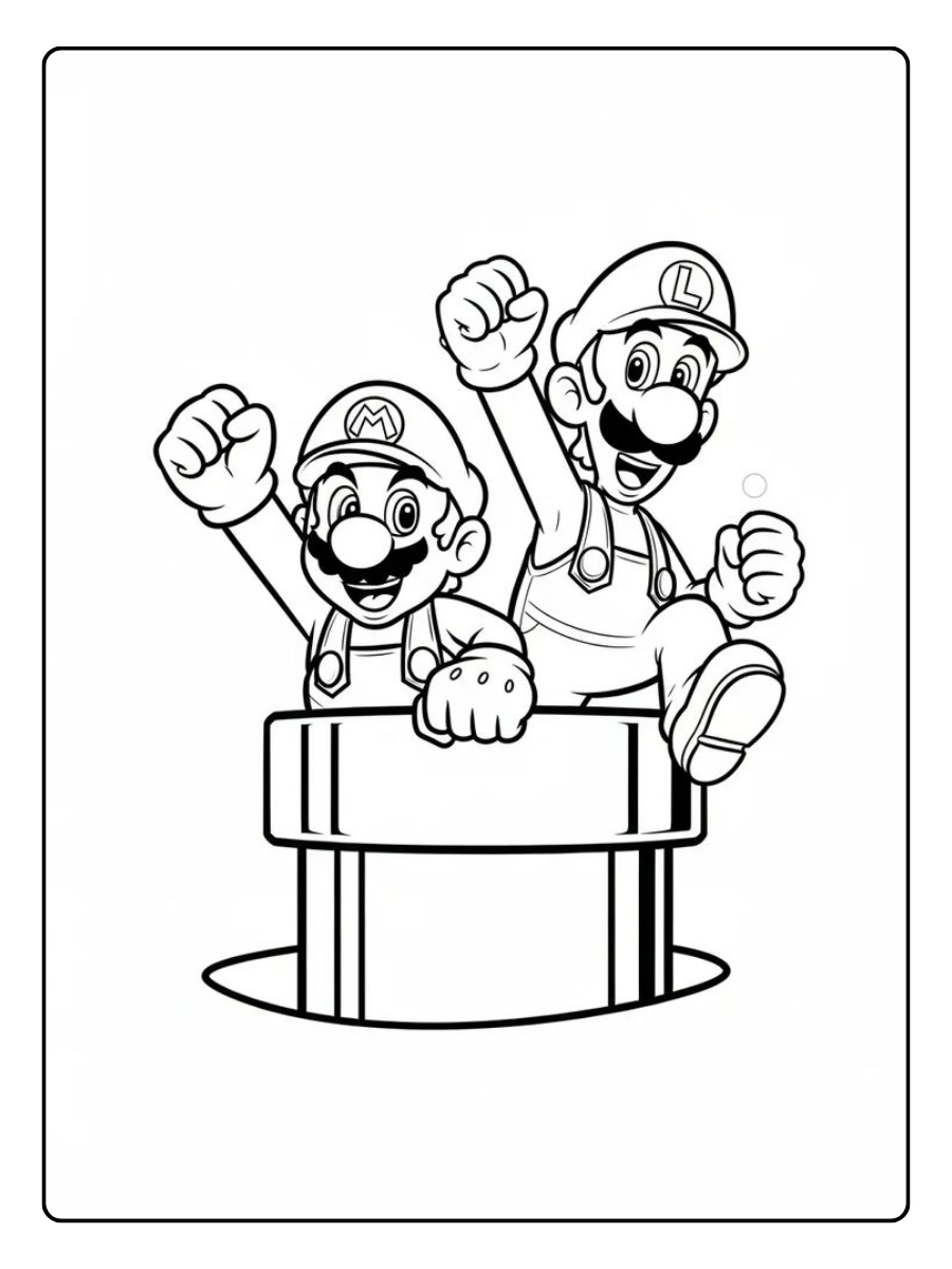 Coloriage Mario facile
