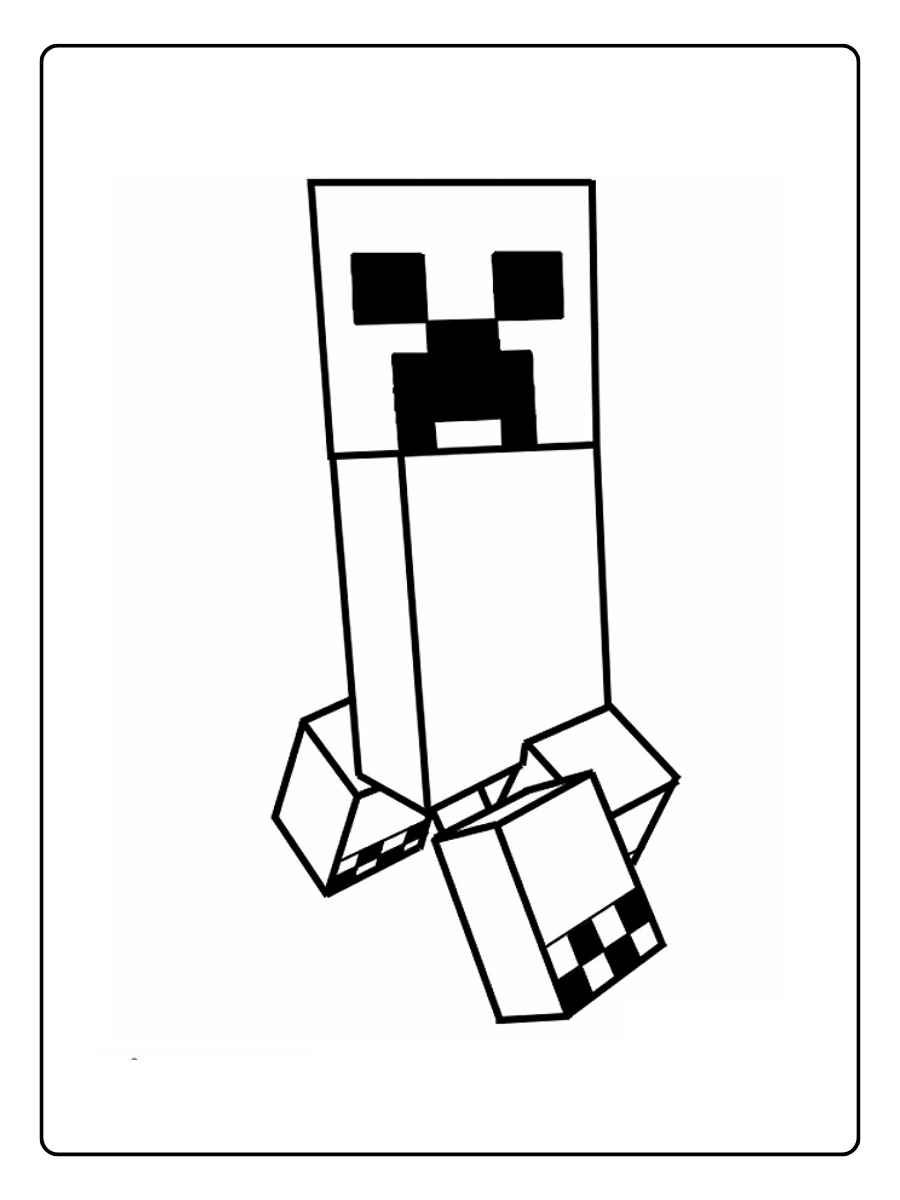 Coloriage Minecraft facile pour bébés