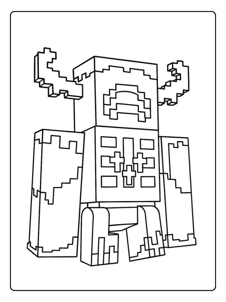 Coloriage Minecraft mignon et facile