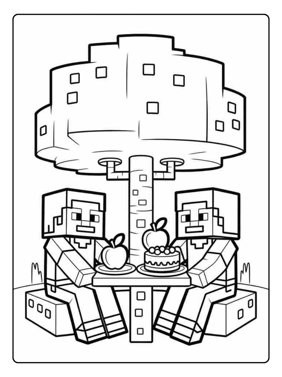 Coloriage Minecraft personnages à colorier