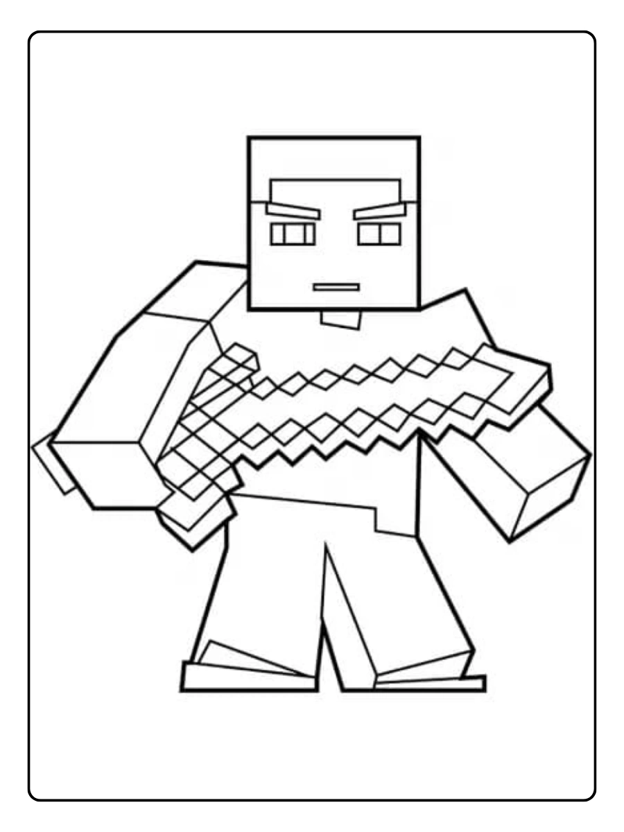 Coloriage Minecraft pour enfants débutants