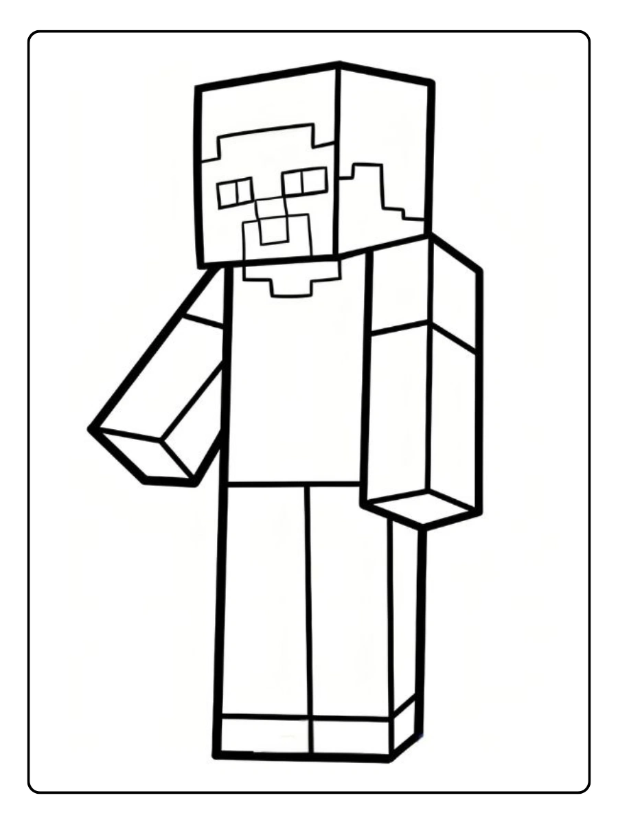 Coloriage Minecraft simple pour maternelle