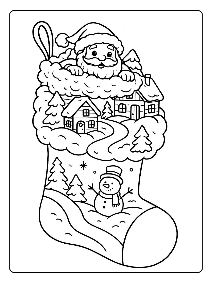Coloriage Noël kawaii