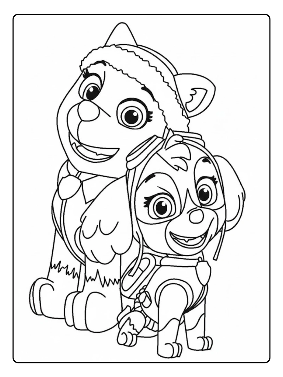 Coloriage Pat Patrouille noir et blanc