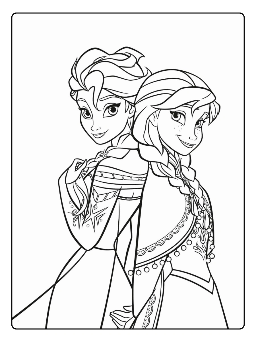 Coloriage Reine des Neiges amusant pour enfants