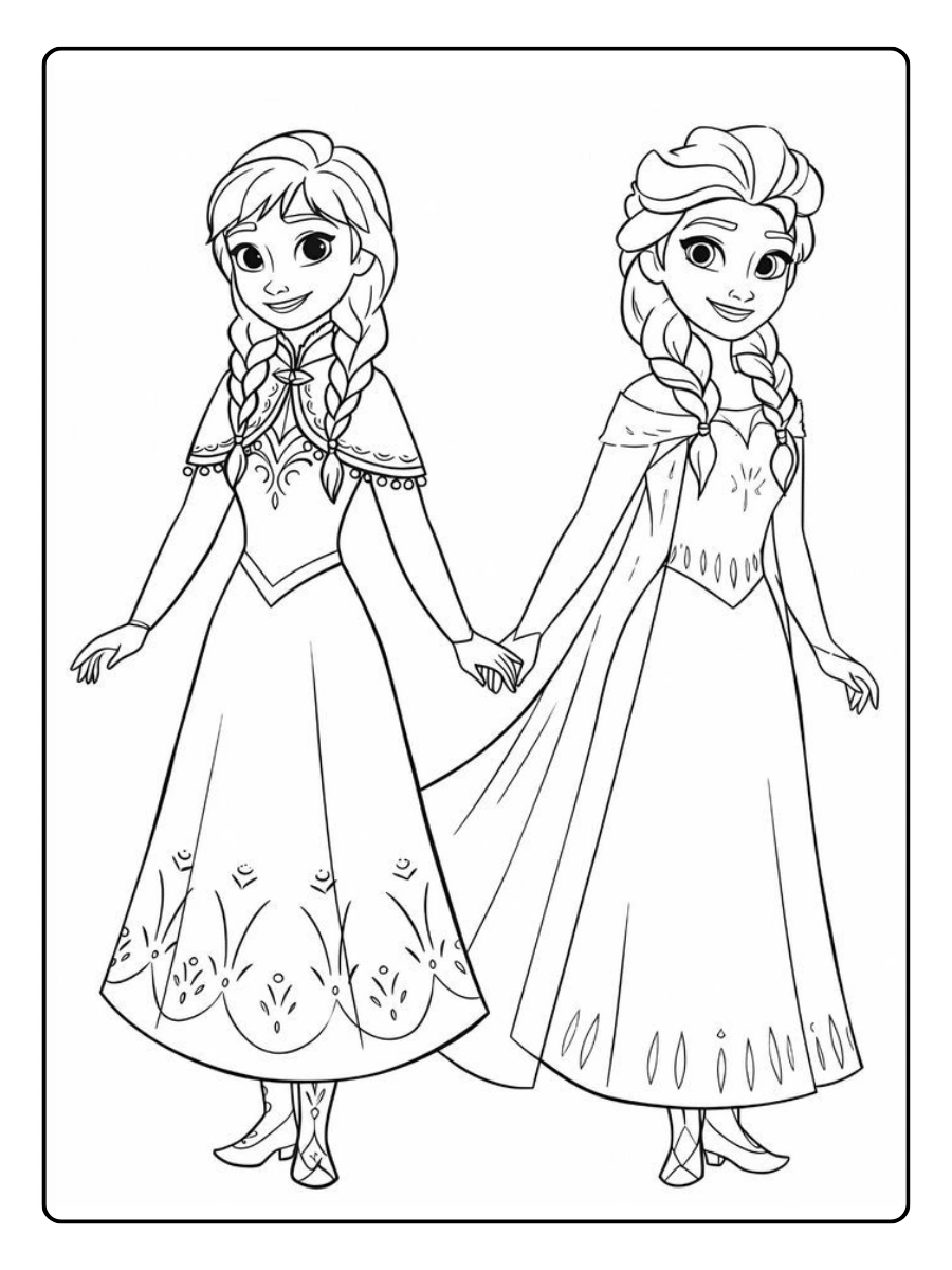 Coloriage Reine des Neiges avec formes simples