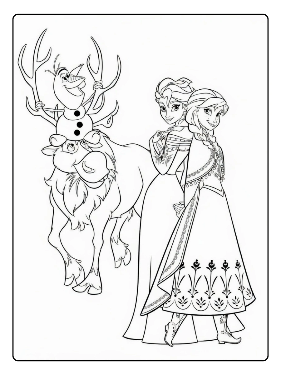 Coloriage Reine des Neiges dessin cartoon