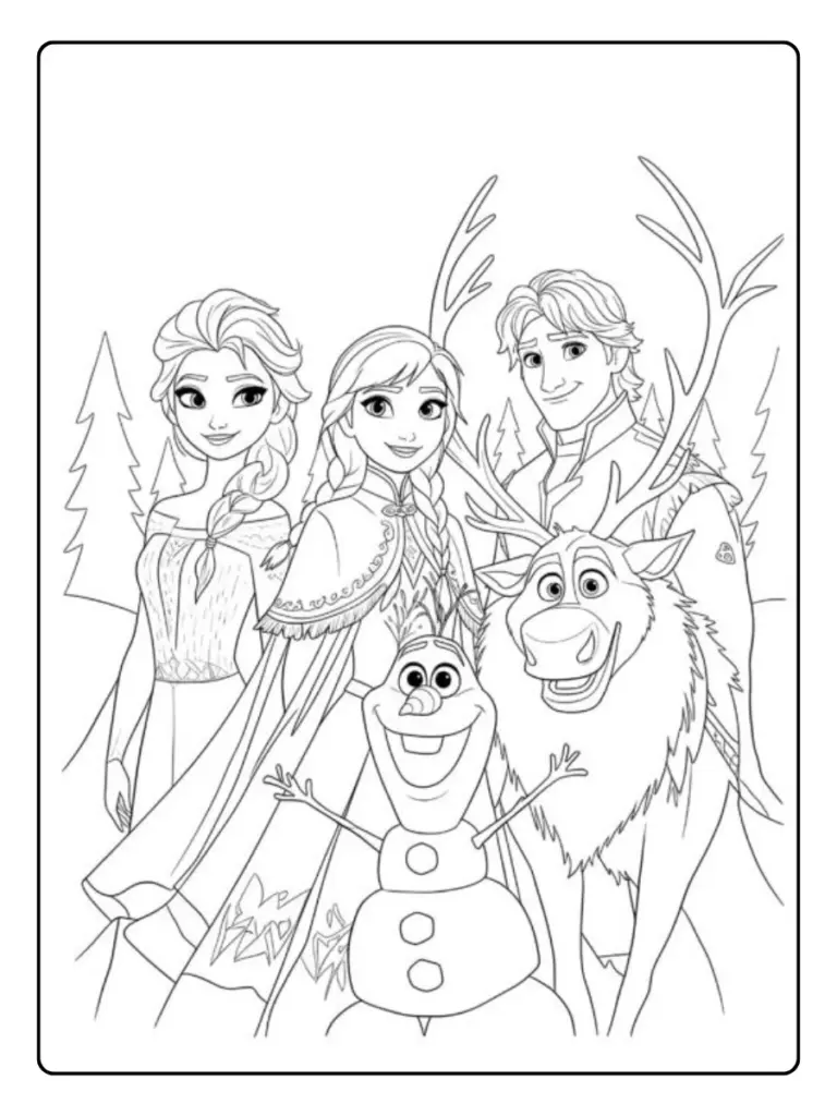 Coloriage Reine des Neiges facile à colorier