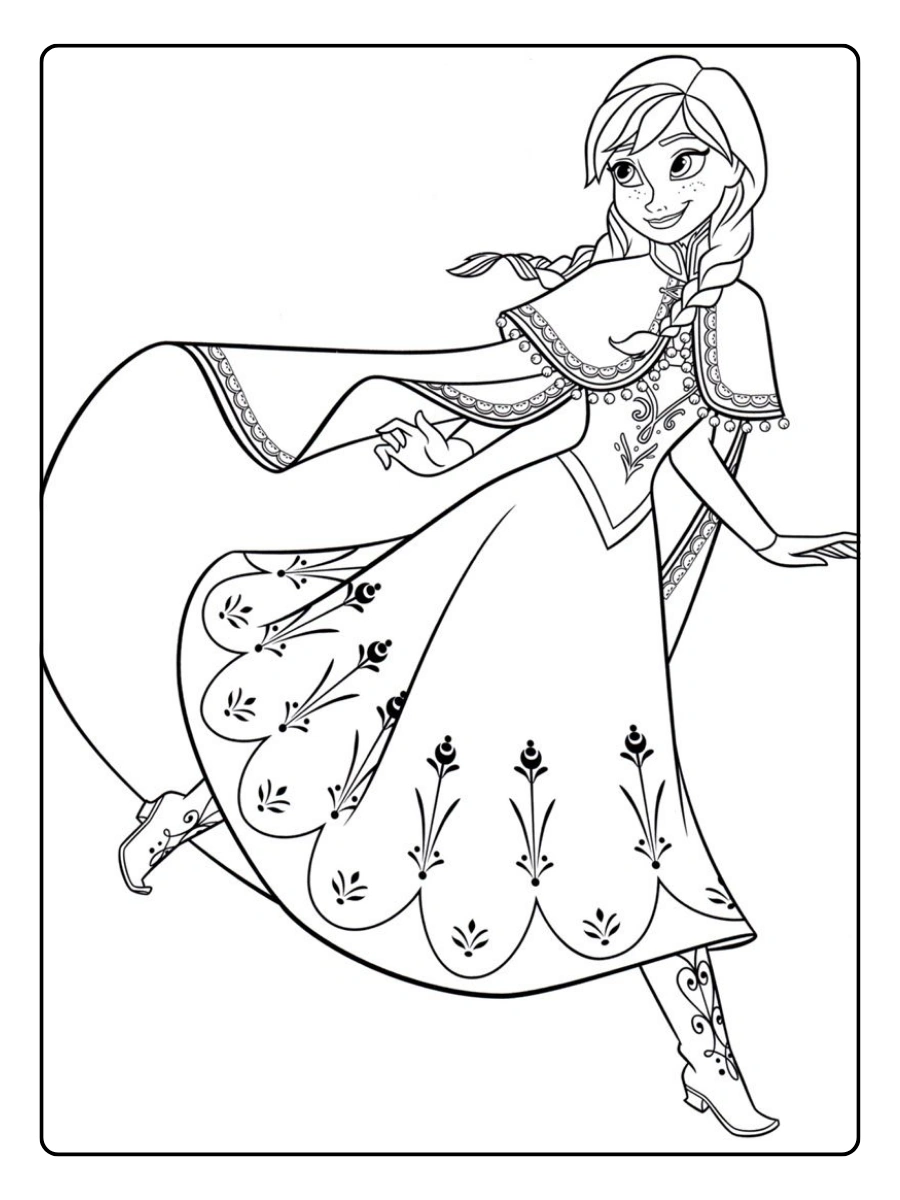 Coloriage Reine des Neiges facile pour bébés
