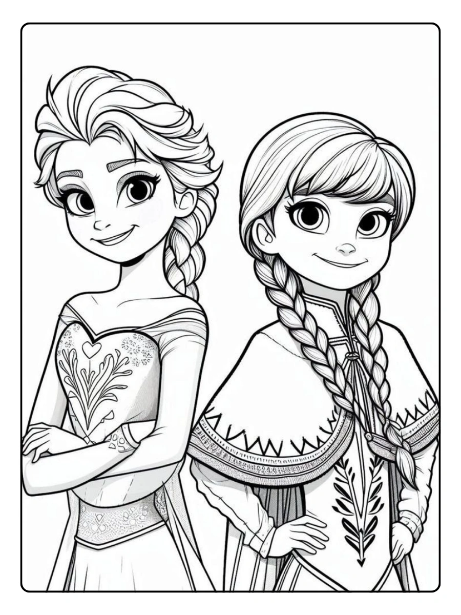 Coloriage Reine des Neiges mignon et facile