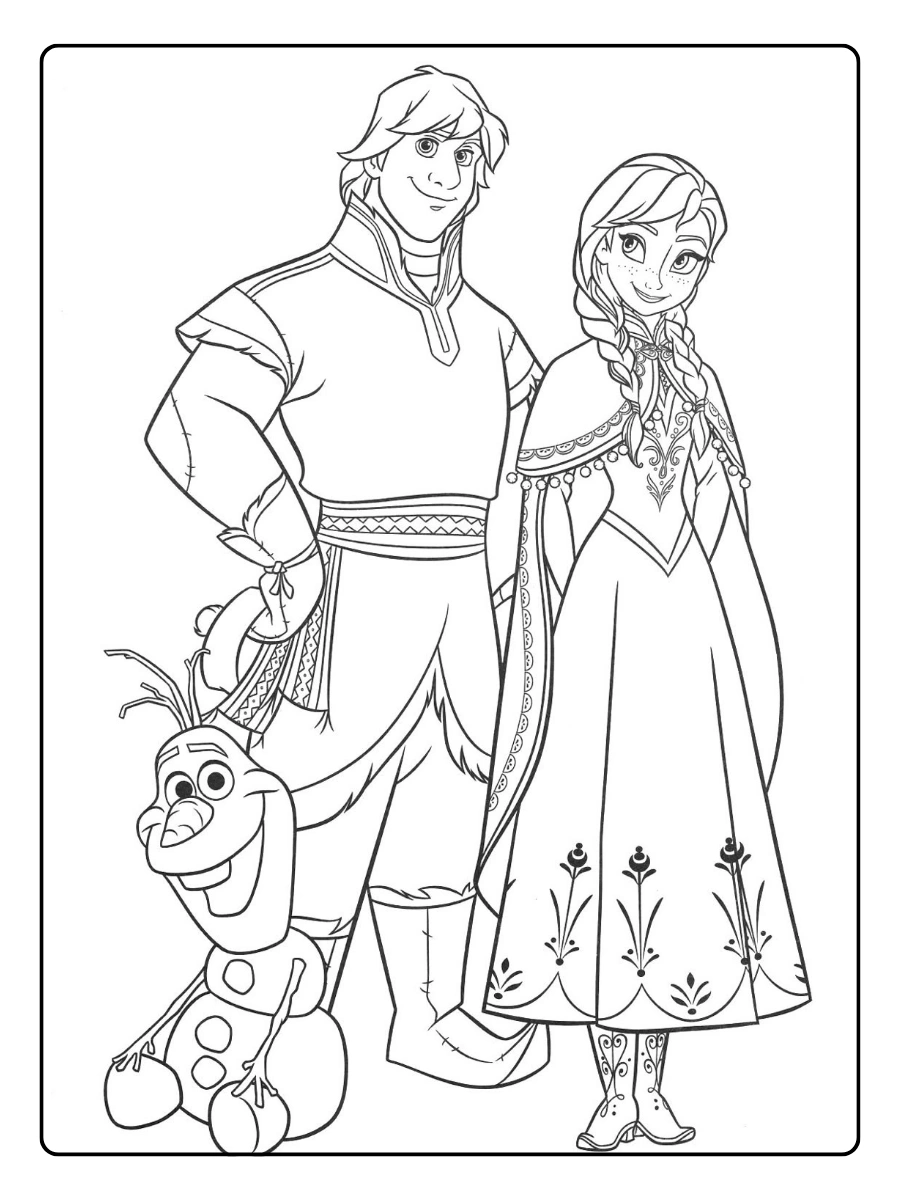 Coloriage Reine des Neiges mignon pour enfants