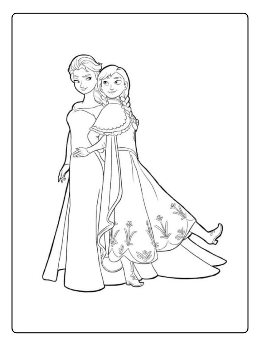 Coloriage Reine des Neiges personnages à colorier