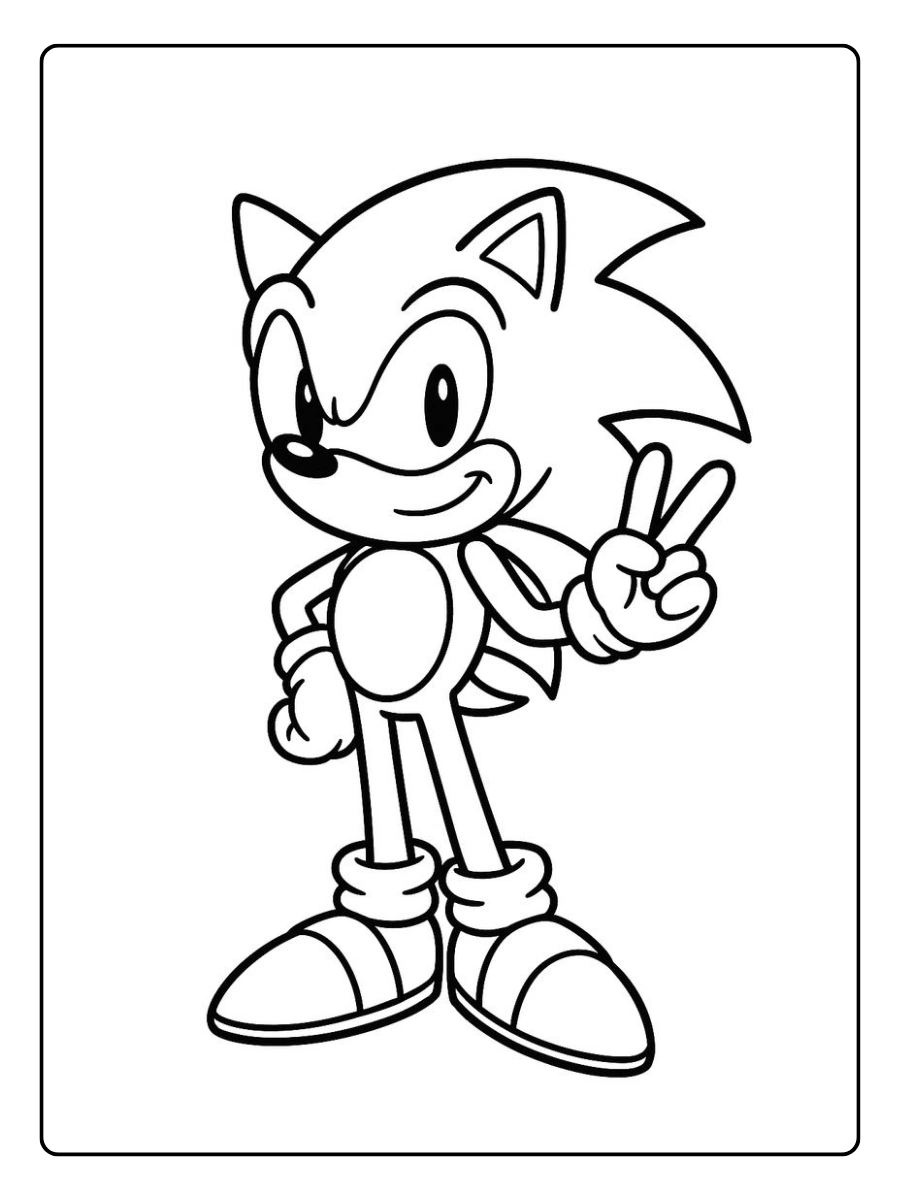 Coloriage Sonic noir et blanc