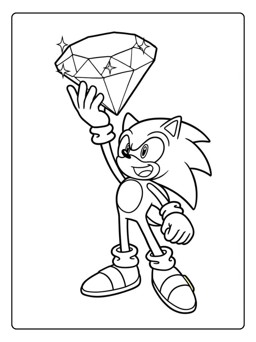 Coloriage Sonic simple