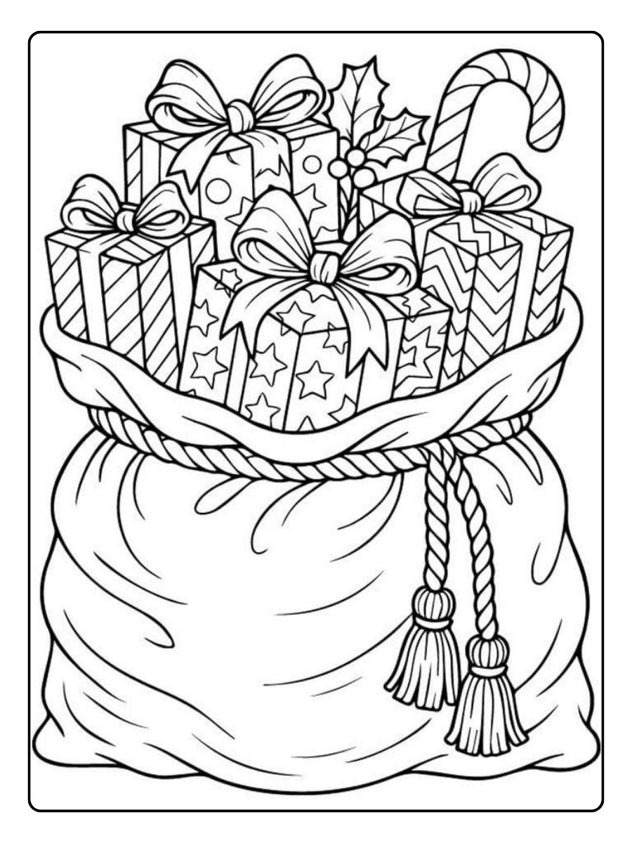 Coloriage cadeaux de Noël