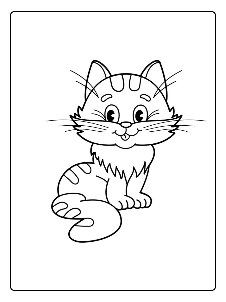 Coloriage chat facile