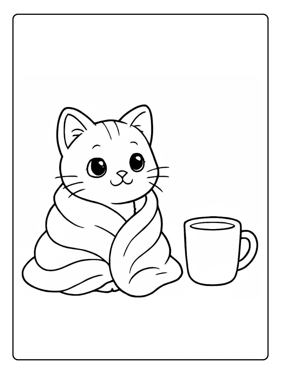 Coloriage chat mandala