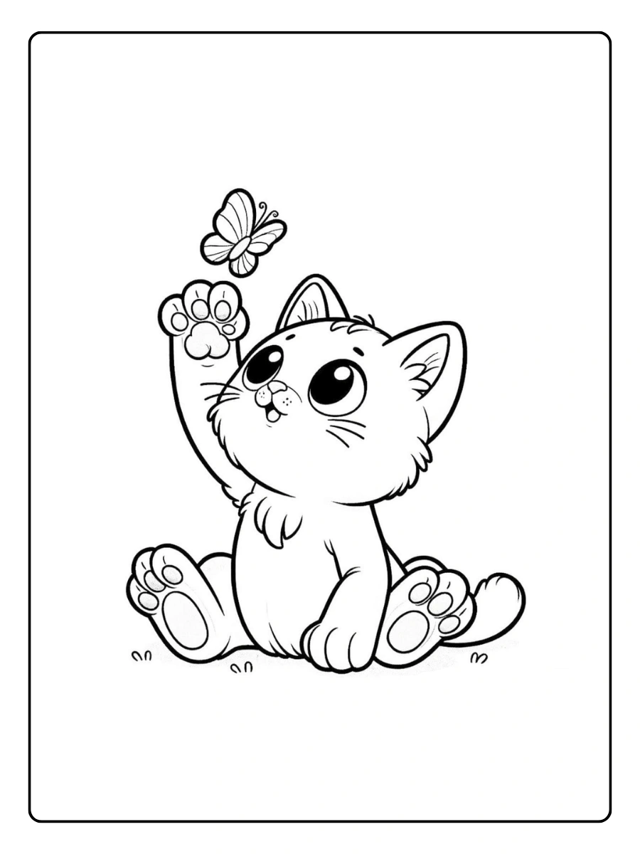 Coloriage chat simple