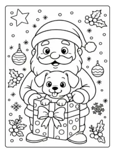 Coloriage de Noël noir et blanc