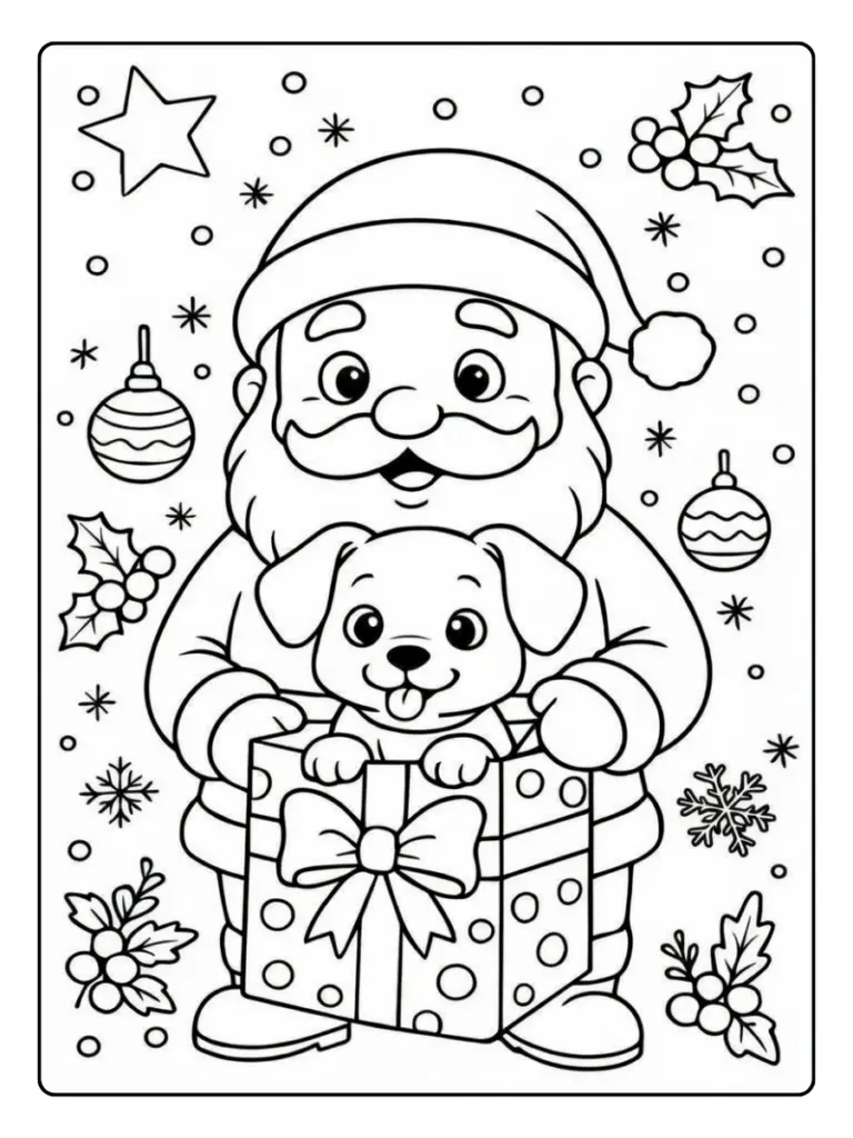 Coloriage de Noël noir et blanc
