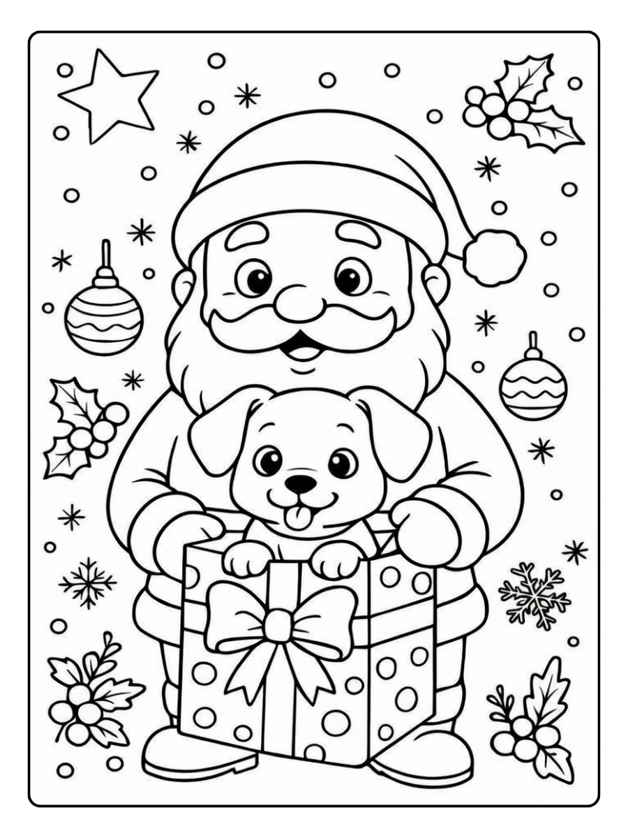 Coloriage de Noël noir et blanc