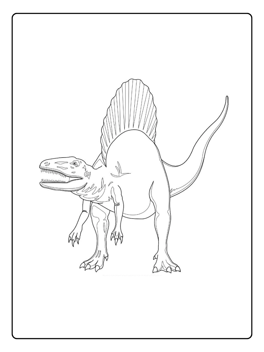 Coloriage dinosaure cartoon à colorier