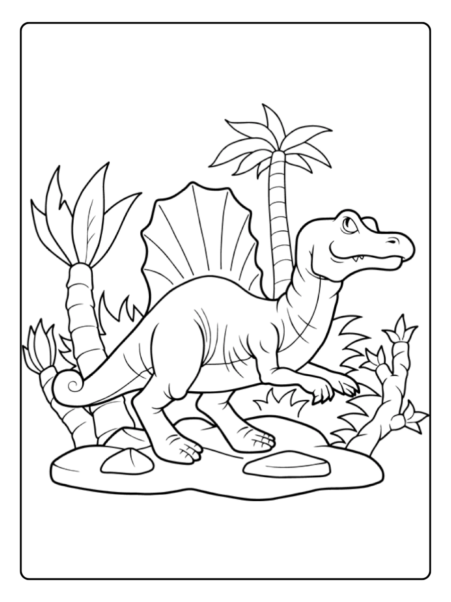 Coloriage dinosaure mignon et facile