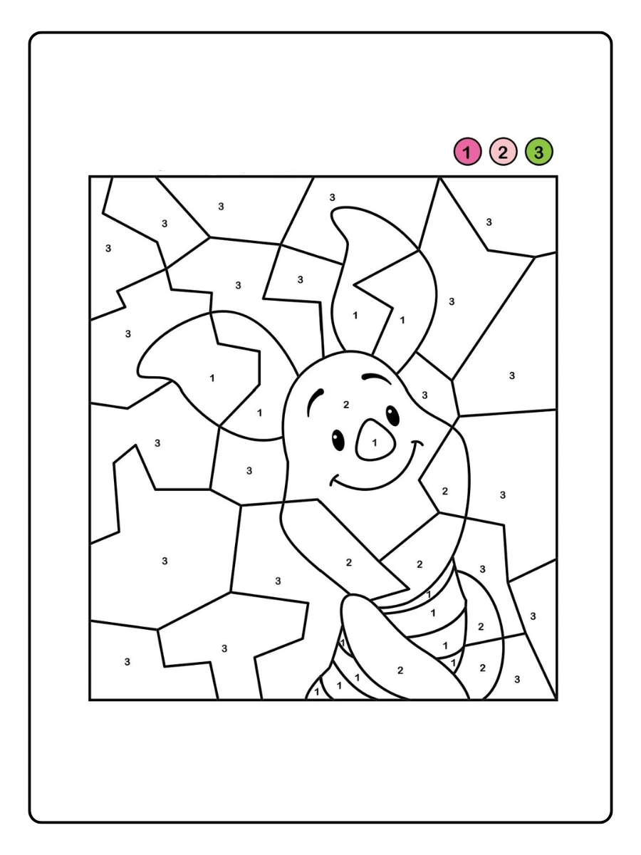 Coloriage mystère Disney facile à colorier