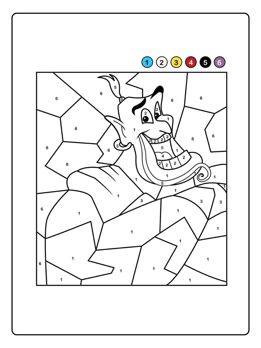 Coloriage mystère Disney simple pour maternelle