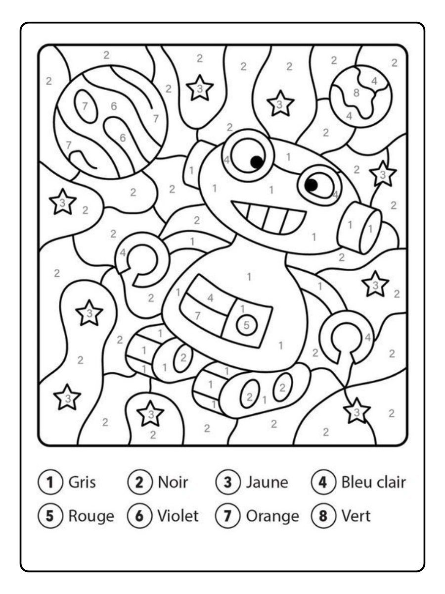Coloriage mystère facile à colorier pour enfants