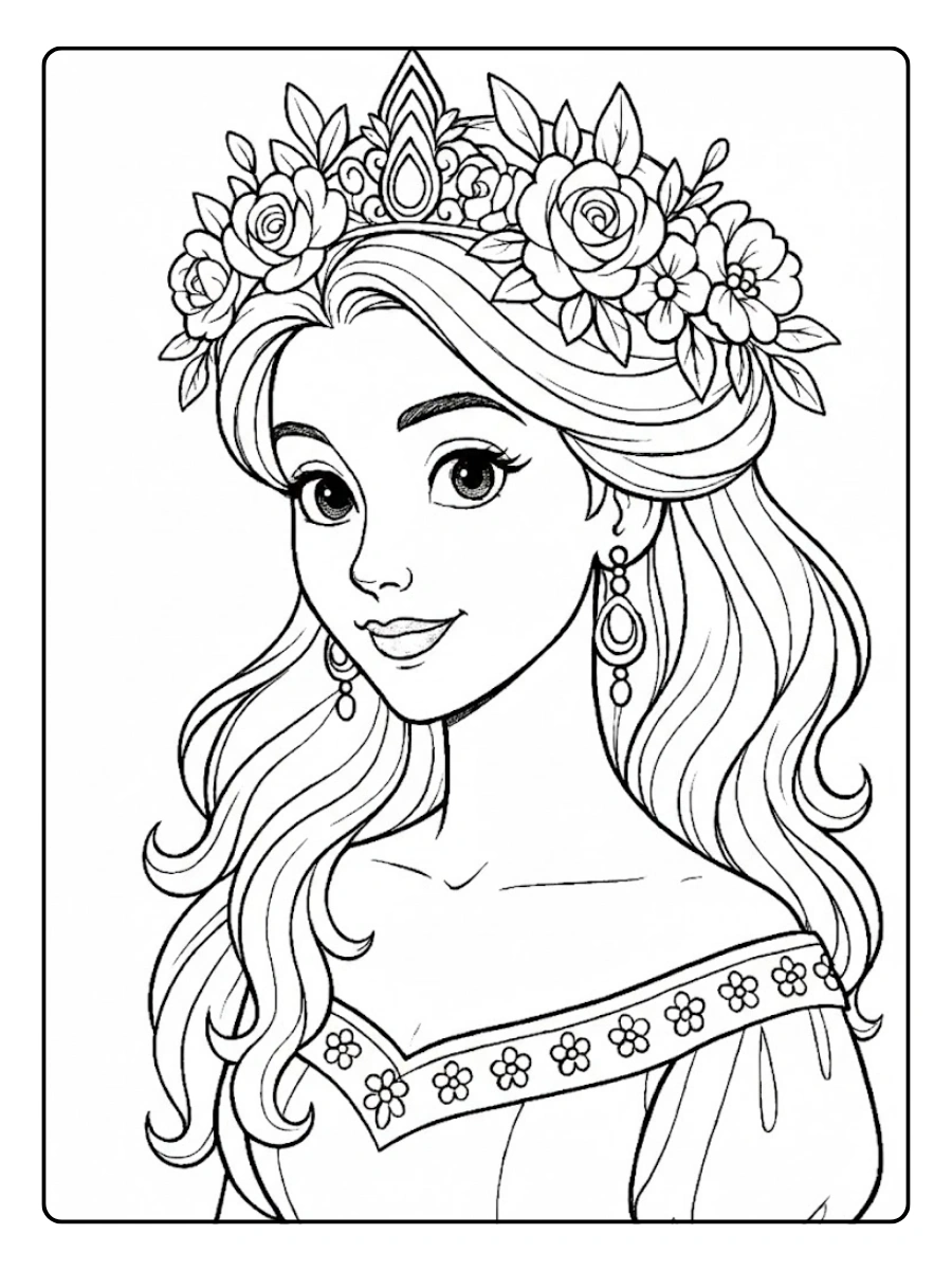 Coloriage princesse facile