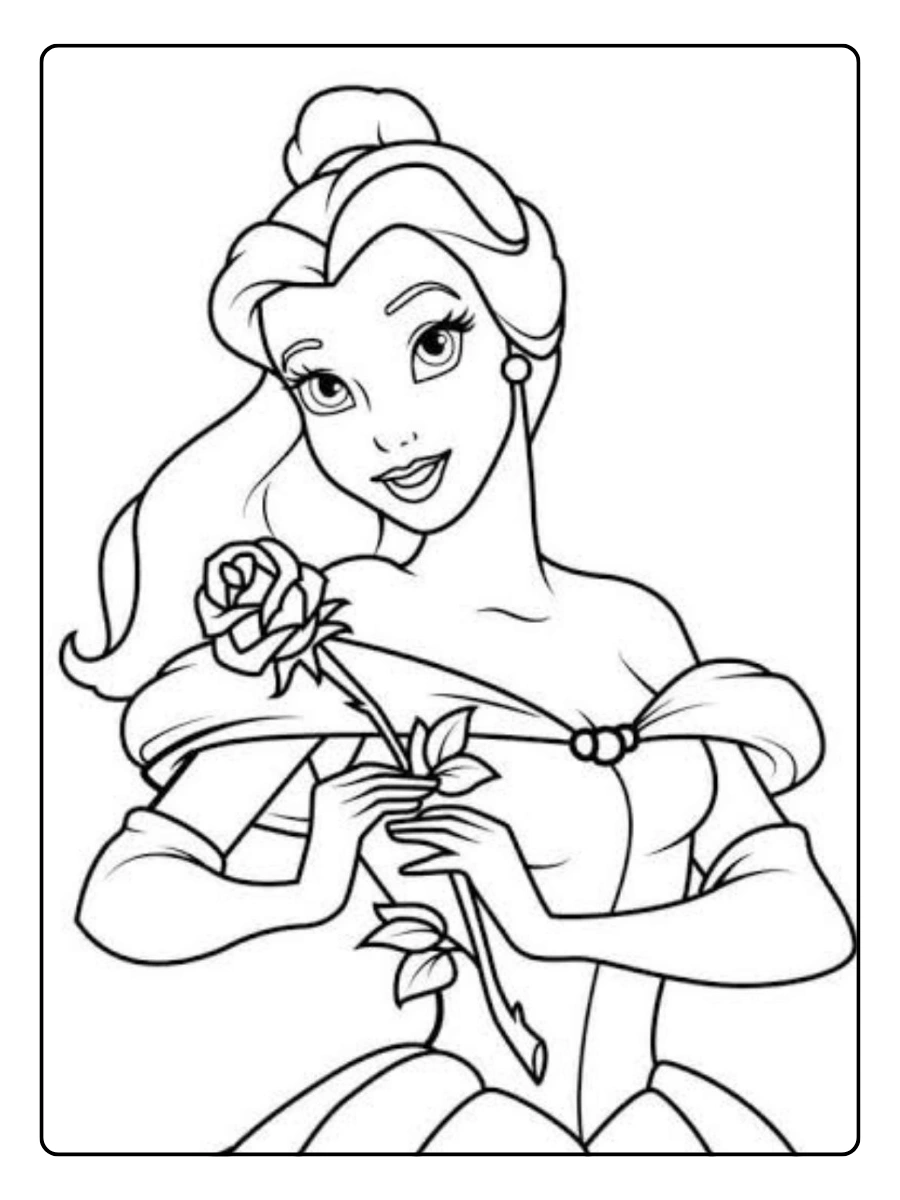 Coloriage princesse noir et blanc